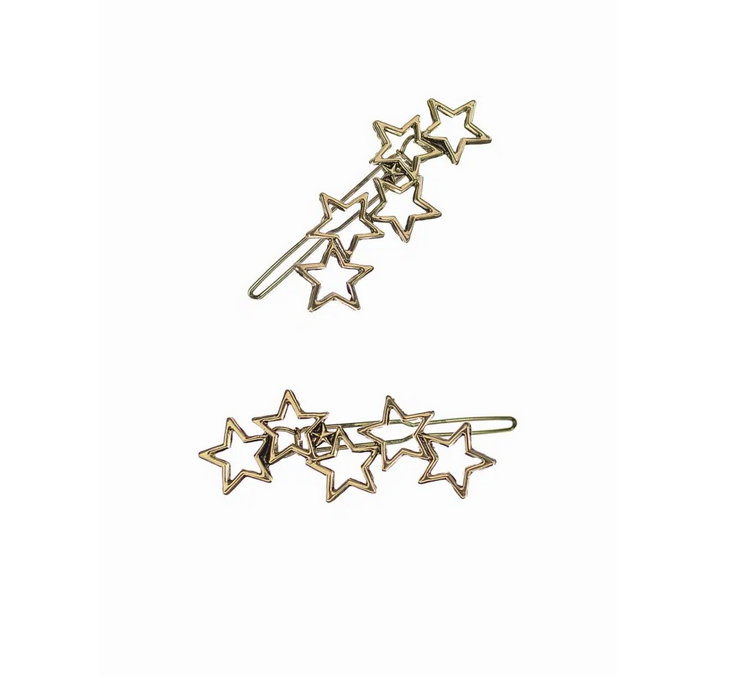 Hot Tomato Five Star Clip Antique Gold Brooch
