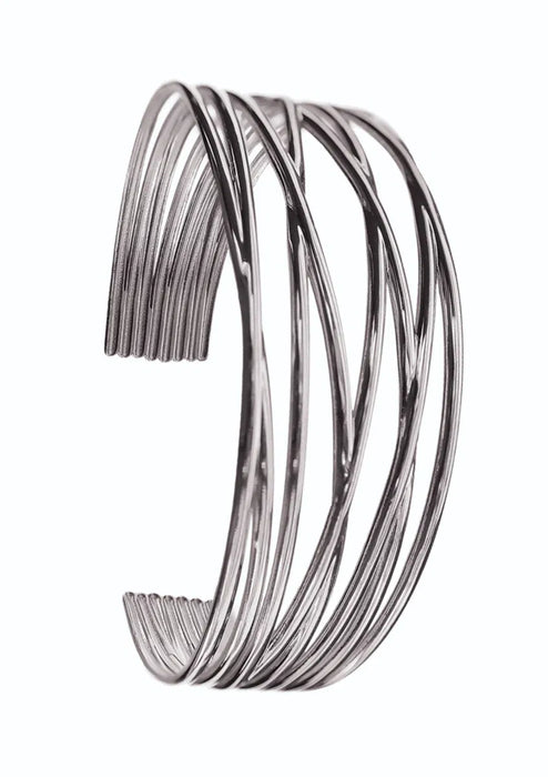 Hot Tomato Cuff Layered Wire Stainless Steel Bangle