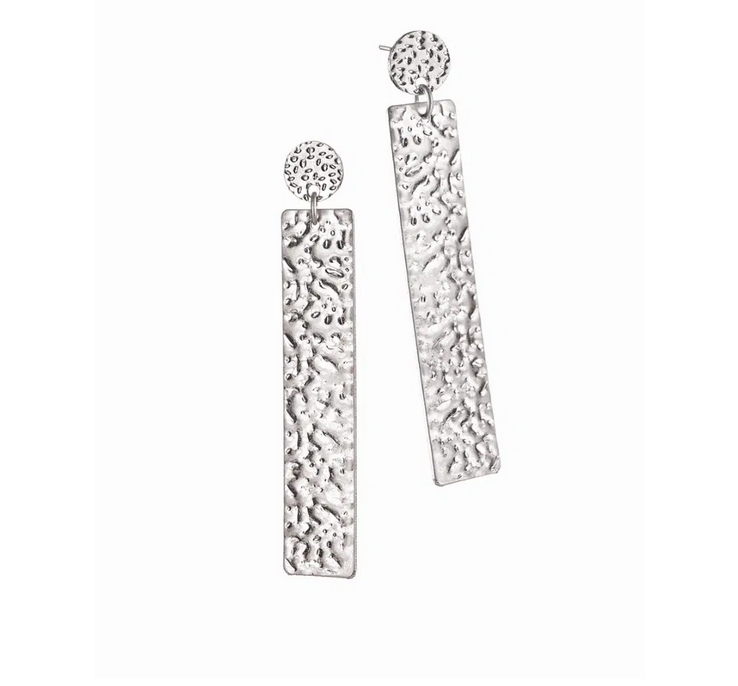 Hot Tomato Gallery Totem Drops Worn Silver Earrings