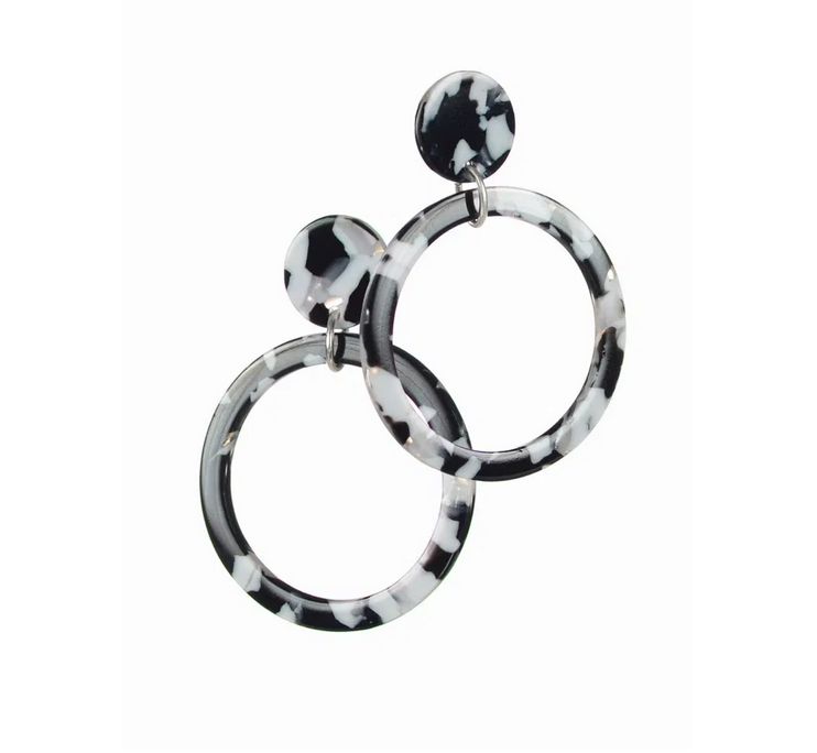 Hot Tomato Classic Rings Acrylic Modern Mono Earrings