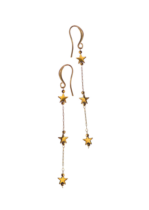 Hot Tomato Old Gold Mineral Bead Star Drops