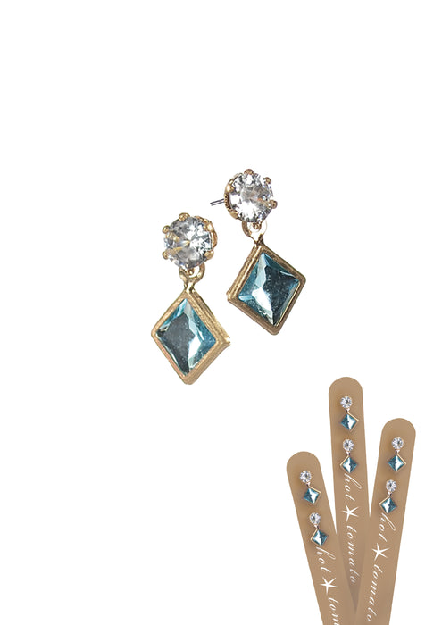 Hot Tomato Mini Harlequin Crystal Drop Stud