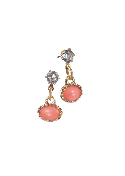 Hot Tomato Worn Gold Mini Petit Oval Drops