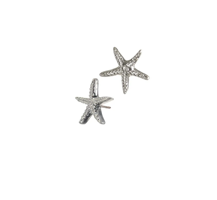 Hot Tomato Starfish Studs Worn Silver Earrings