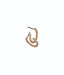 Gold hoop earring on a white background with 'fine & delicate' text.
