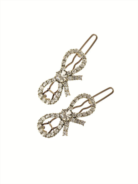 Hot Tomato Gold/Clear Petite Sparkle Bow 2 Pack