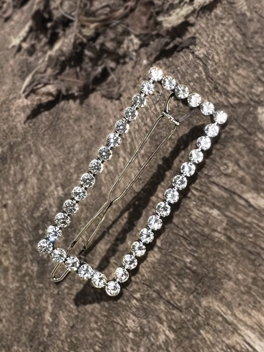 Hot Tomato Vintage Style Clear Crystal Silver Hair Clip