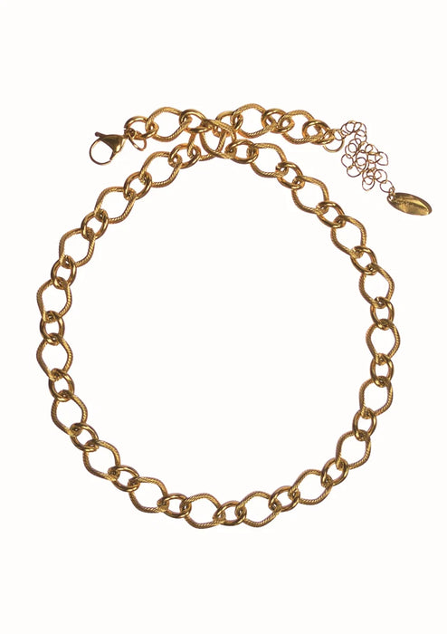 Hot Tomato Lovely Linked-In Stainless Steel 18K Gold Necklace