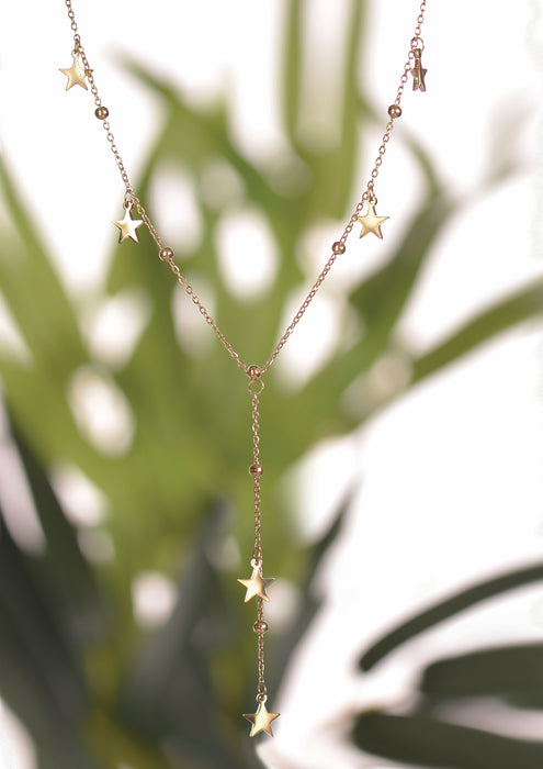 Hot Tomato Stainless Steel W/18k Gold PVD Star Scape Necklace