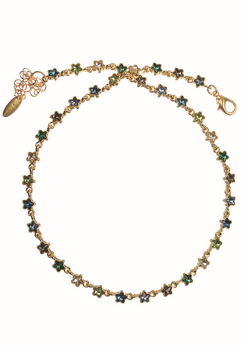 Hot Tomato Multicolour Crystal Celestial Chain Necklace