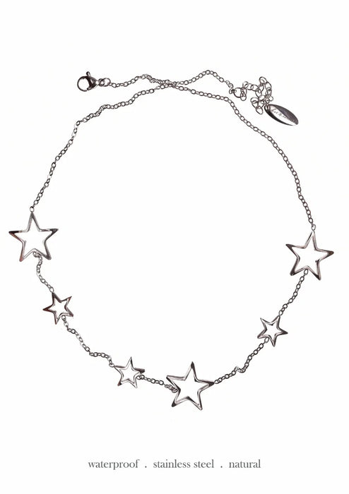 Hot Tomato Stars in Orbit Stainless Steel Necklace