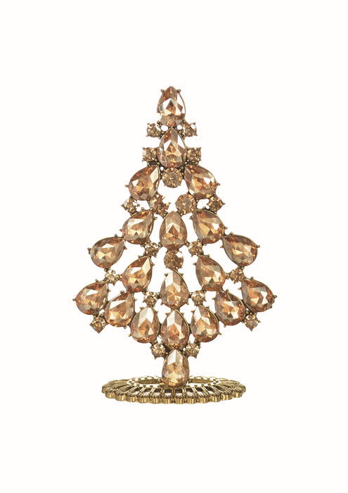 Hot Tomato Antique Gold & Golden Crystal Teardrop Tree Home Ornament