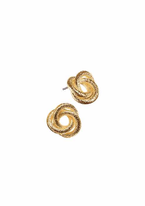 Hot Tomato Vintage Vibe Endless Knot Gold Studs