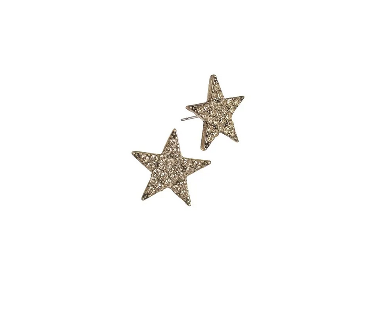 Hot Tomato Crystal Star Stud Earrings