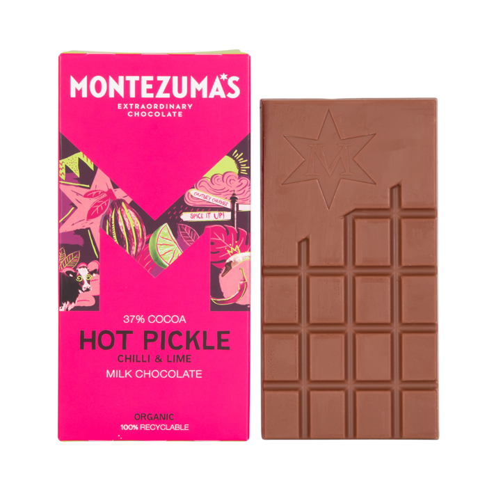 Montezuma*s Hot Pickle Chilli & Lime Milk Chocolate Bar