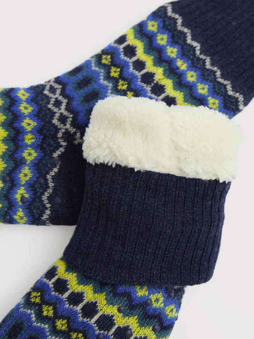 Seasalt Women's House Socks In Modernist Teal Multi