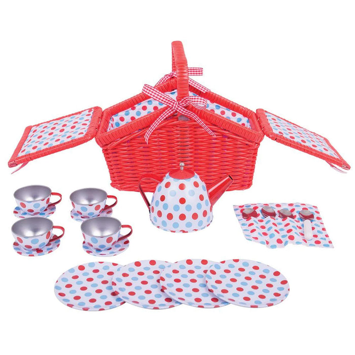 BigJigs Spotted Basket Tea Set