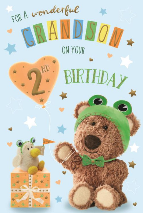 ICG For A Wonderful Grandson On Your 2nd Birthday Card