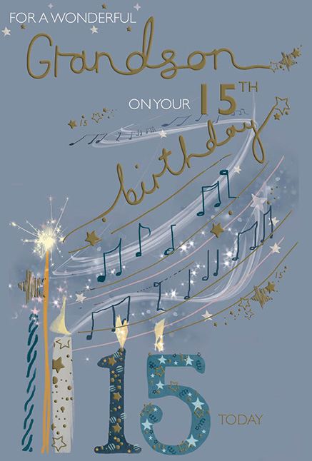 ICG Grandson 15th Birthday Card