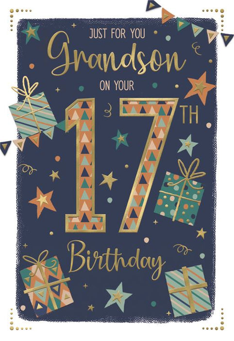 ICG Just For You Grandson On Your 17th Birthday Card