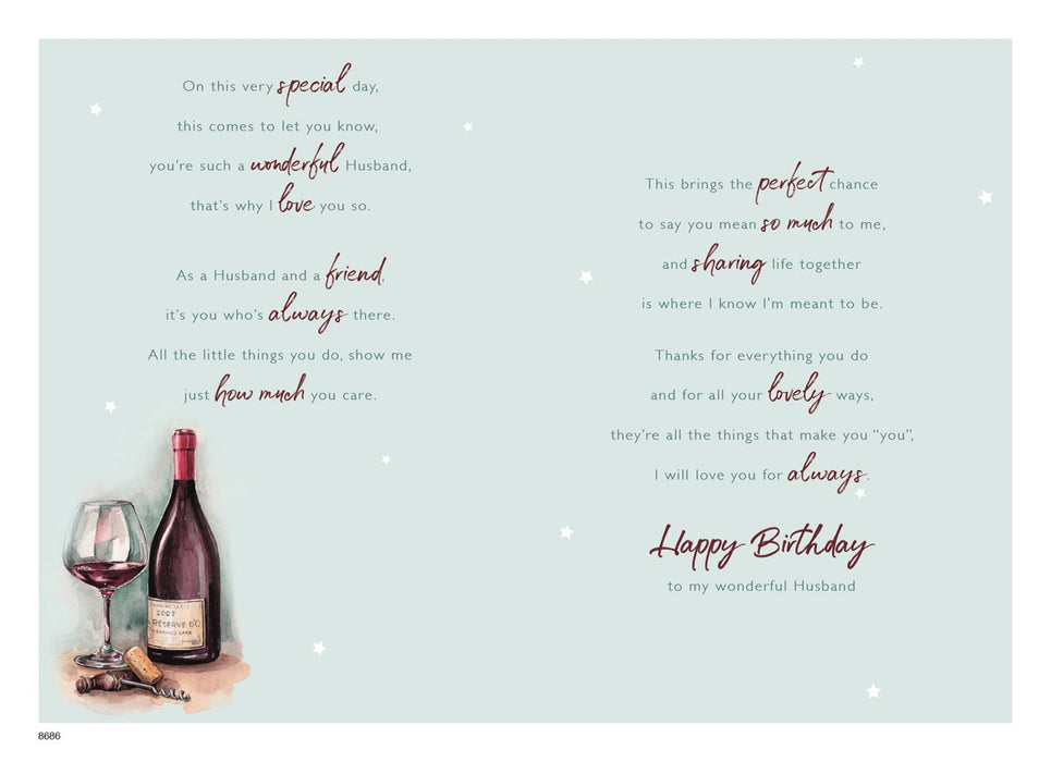 ICG To My Wonderful Husband On Your Birthday Card