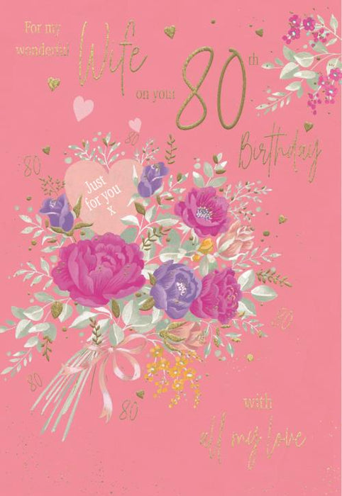 ICG For A Wonderful Wife On Your 80th Birthday Card