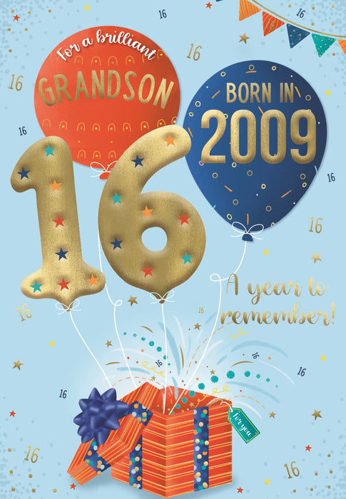 ICG Grandson 16th Year You Were Born Birthday Card