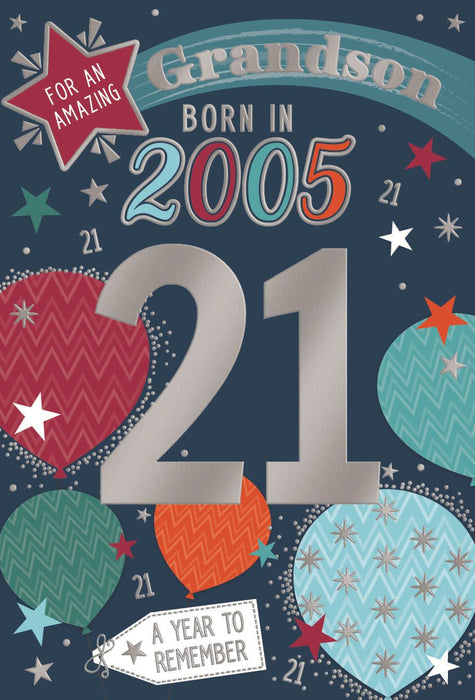 ICG 'Grandson 21 Born In 2005' Birthday Card