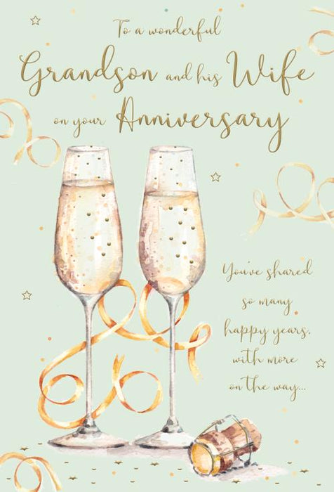 ICG For A Wonderful Grandson & Wife Anniversary Card