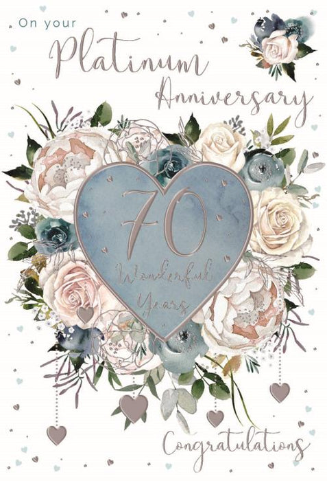 ICG 70th Platinum Wedding Anniversary Card