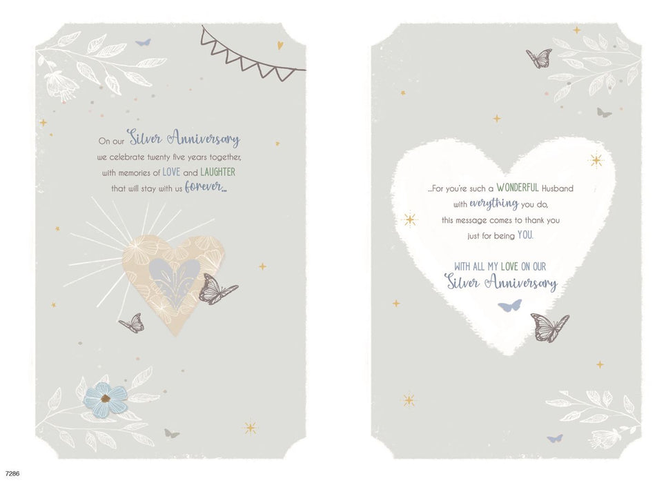 ICG Husband Silver Wedding Anniversary Card