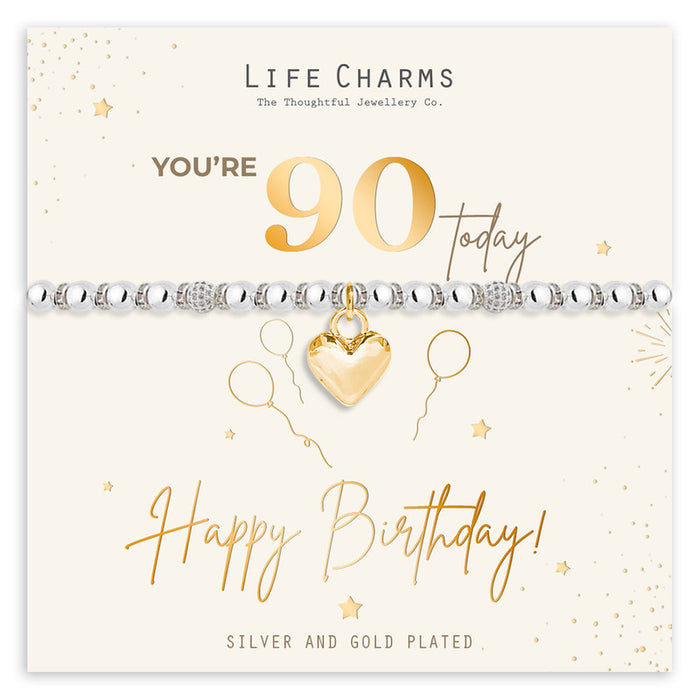 Life Charms Happy 90th Birthday Bracelet