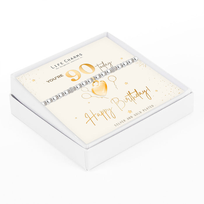 Life Charms Happy 90th Birthday Bracelet