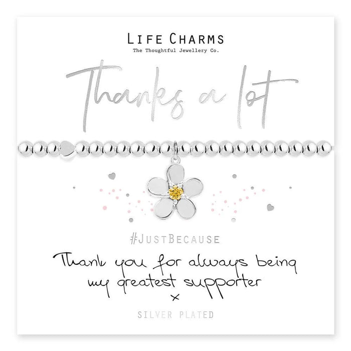 Life Charms Silver Thanks A Lot Silver Bracelet