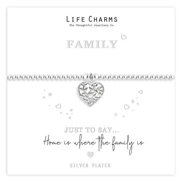 Life Charms Silver Just To Say Family Heart Bracelet