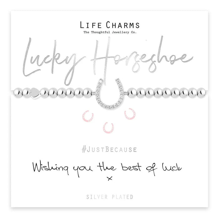 Life Charms Lucky Horseshoe Silver Bracelet