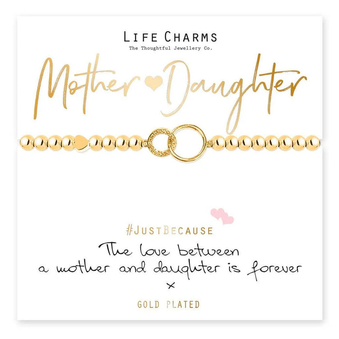 Life Charms Mother & Daughter Gold Charm Bracelet