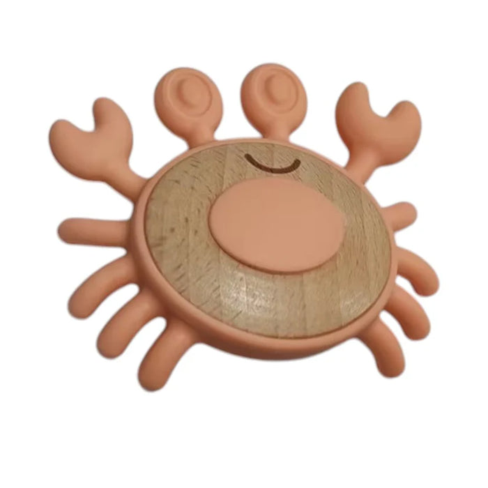 Inside Out Crab Teether In Sunset Orange