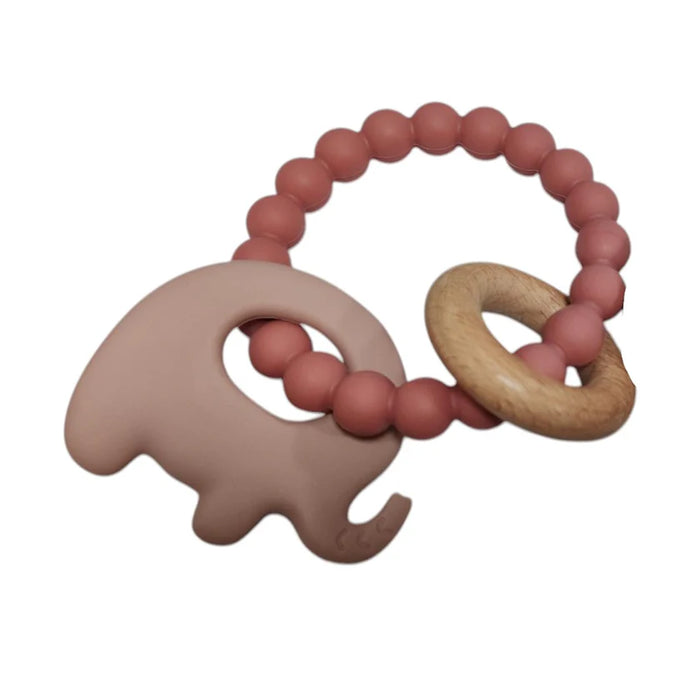 Inside Out Elephant Teether Beads In Pink Haze