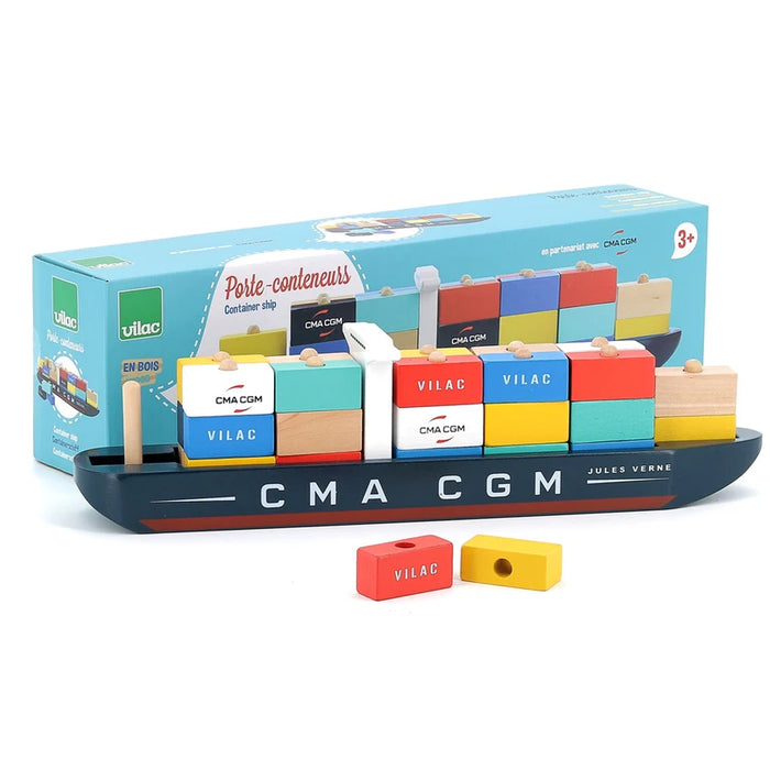 Inside Out Toys Vilac Jules Verne Wooden Container Ship