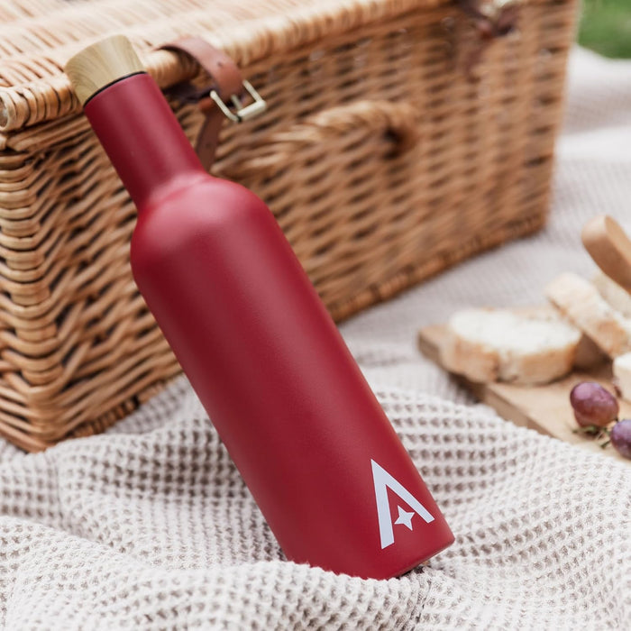 Insulated 750ml Travel Wine Bottle Red