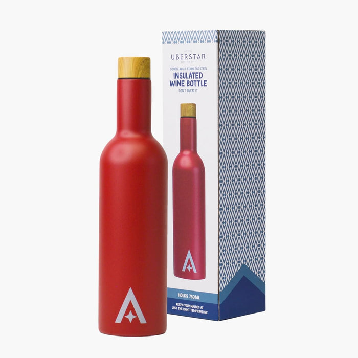 Insulated 750ml Travel Wine Bottle Red