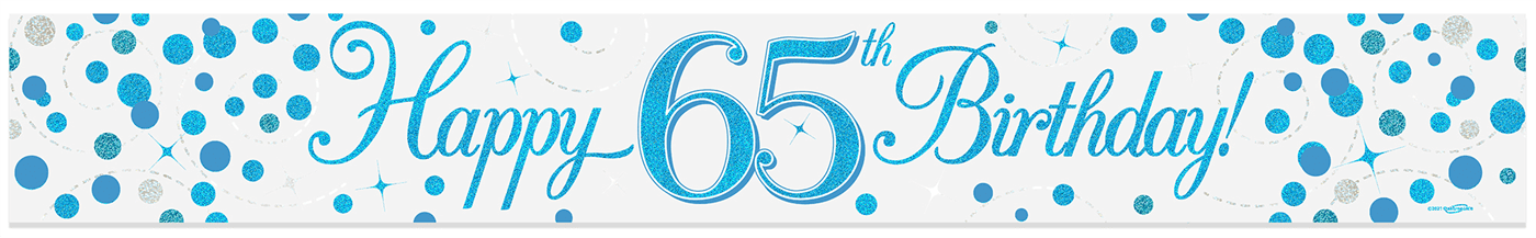 Jackson's Happy Birthday Blue Fizz Age 65 Banner 9ft