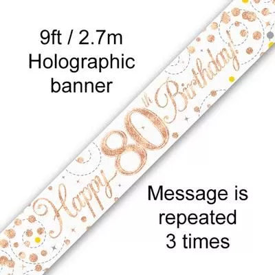 Jackson's Happy Birthday Gold Fizz Age 80 Banner 9ft