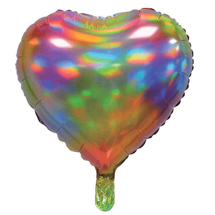 Jackson's Iridescent Rainbow Heart Balloon 18"
