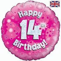 Jackson's Oaktree Foil Pink Age 14 Balloon