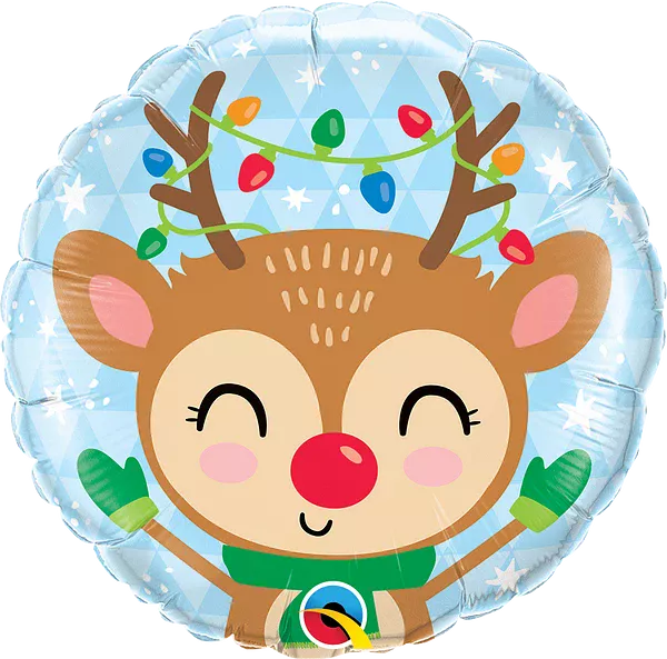 Jackson's Reindeer With Coloured Lights Balloon 18"