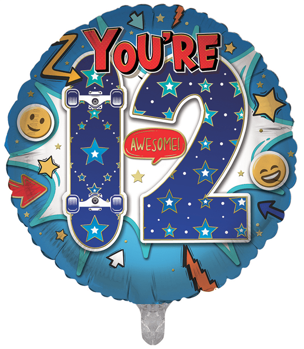 Jackson's You're 12 Birthday Balloon 18"