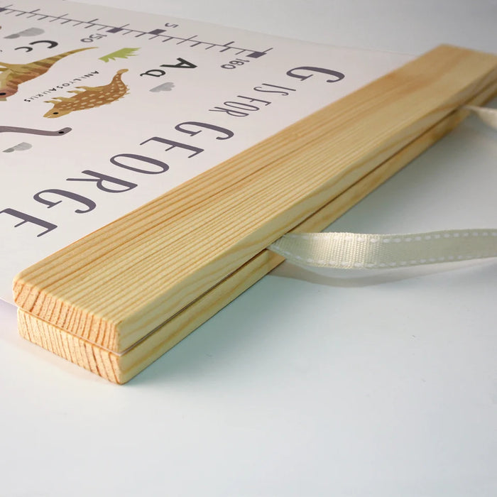 James Ellis Dinosaur Alphabet Canvas and Wooden Height Chart