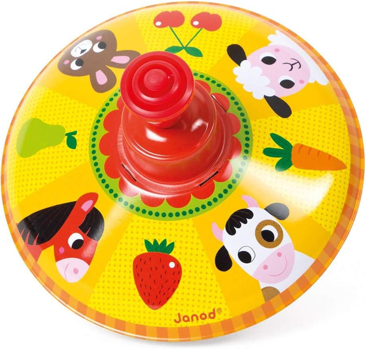 Juratoys Janod  Metal Farm Multicolour Spinning Top